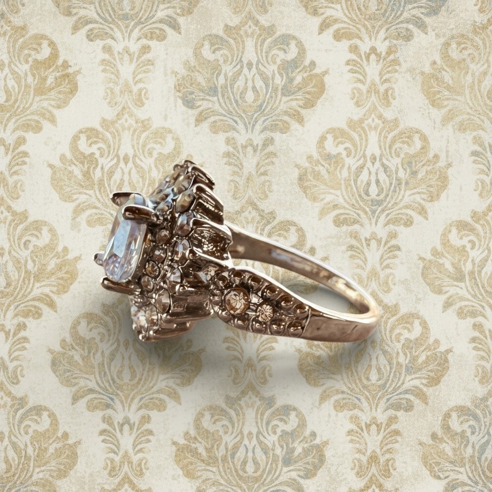 Cocktail Ring size 7.5 Silver Mossanite​​​ - Picture 2 of 5